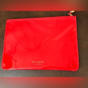 Kate Spade Fragrances Red Zip Pouch Cosmetics Pouch Travel